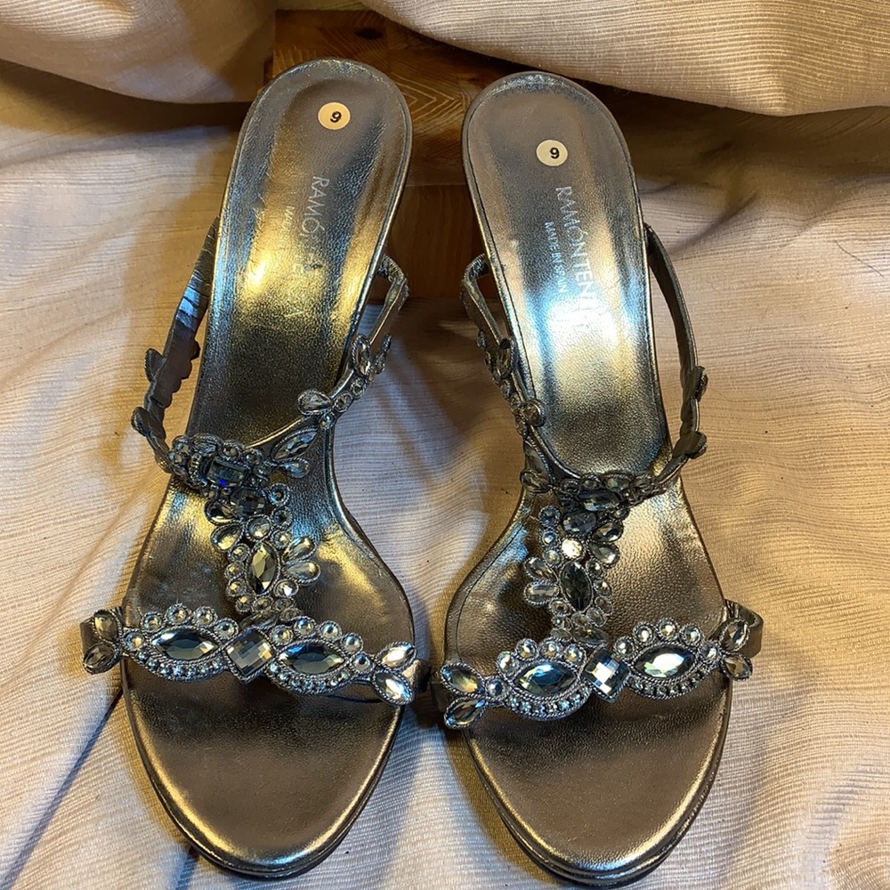 Ramon Tenza leather crystal heels made in Spain